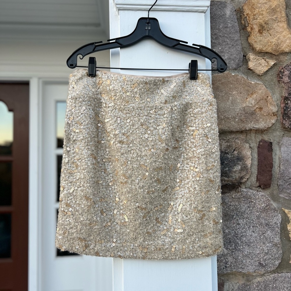Banana Republic Gold Sequin Mini Skirt